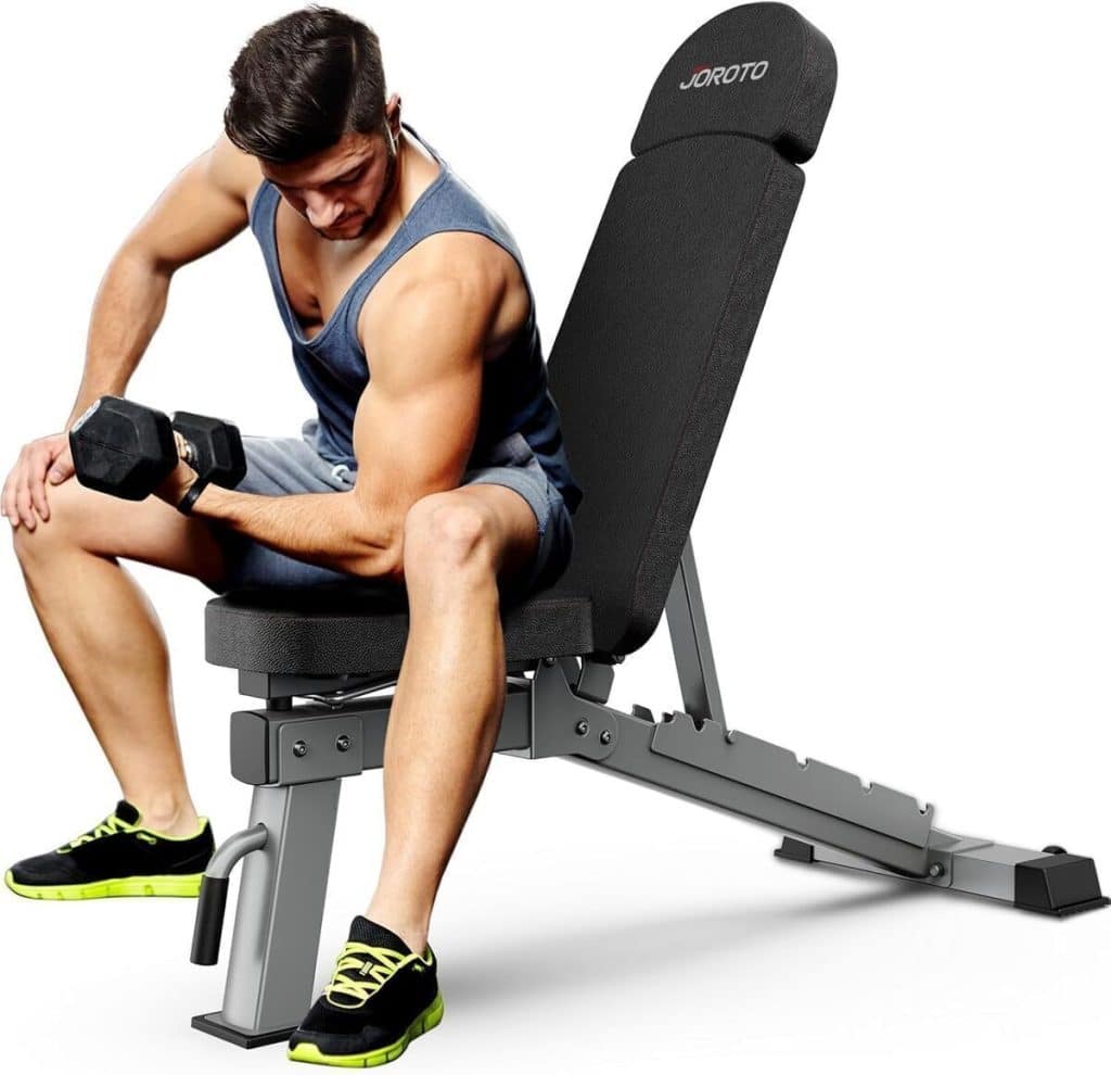 Test du banc de musculation Joroto MD80 réglable et pliable