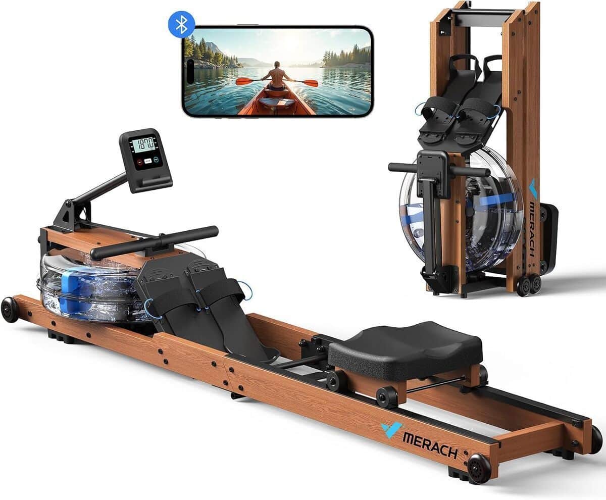 Test du rameur d'eau en bois Merach pliable et interactif