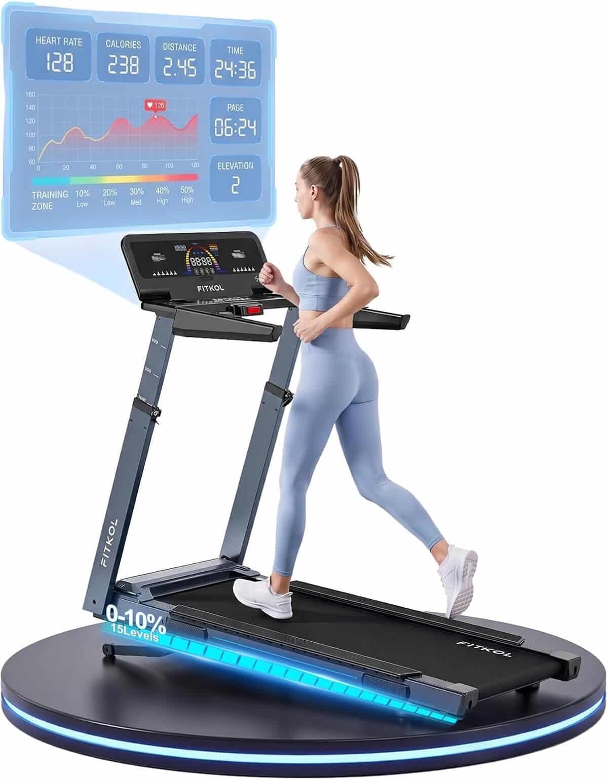 Test du tapis de course adaptatif IA : moteur puissant et contrôle intelligent