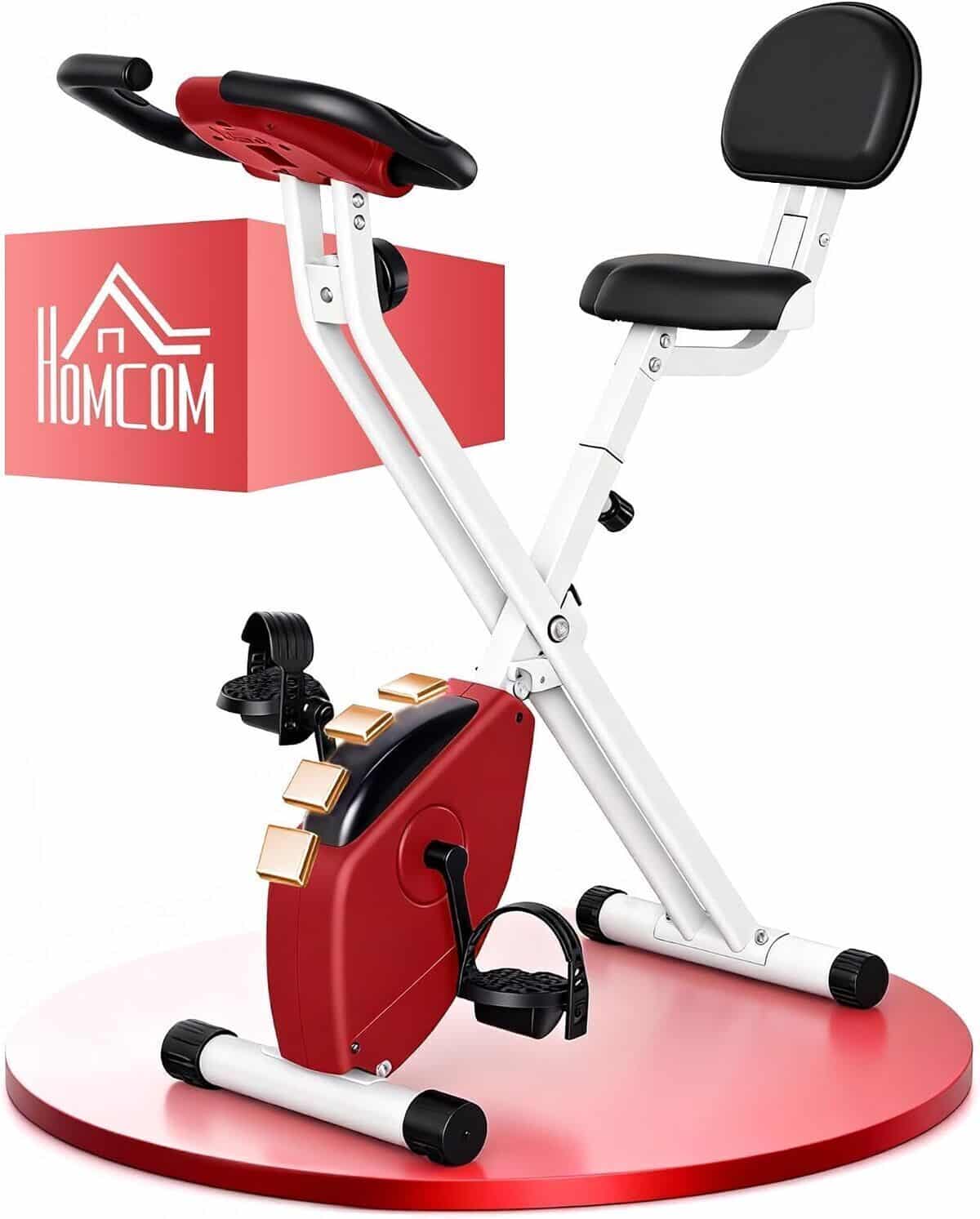 Test : vélo d'appartement pliable homcom 8 niveaux rouge